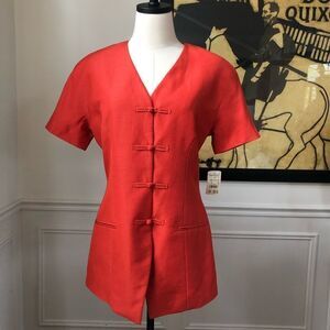 Vintage Spiegel Linen Blend Short Sleeve Blazer 8